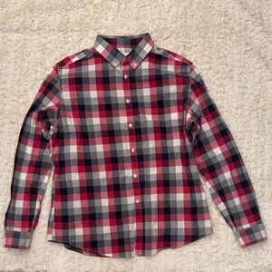 Goodfellow & Co magenta and navy Blue Plaid Casual Button Down Shirt